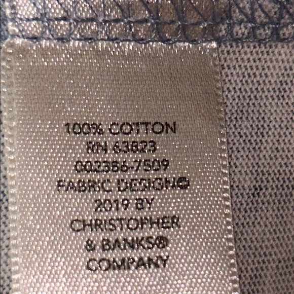 NWT Christopher & Banks Blue Floral Patchwork Women's Top Size P/XL - Picture 9 of 9